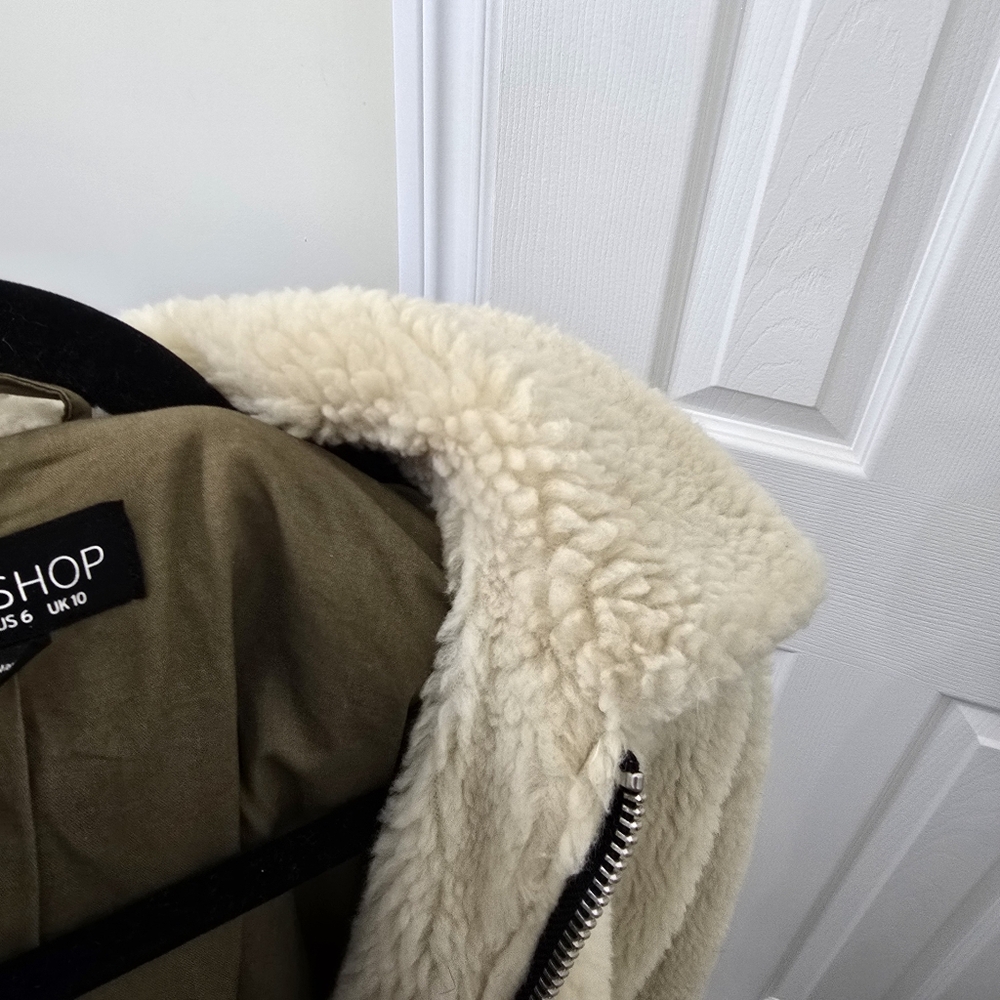 Topshop Teddy Cream Sherpa Jacket - Picture 7 of 8